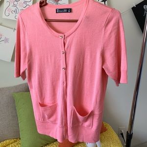 NY&C Pink Short Sleeve Cardigan